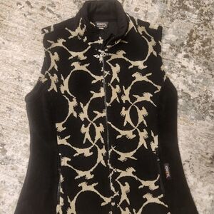 Black Vest with Beige Pattern